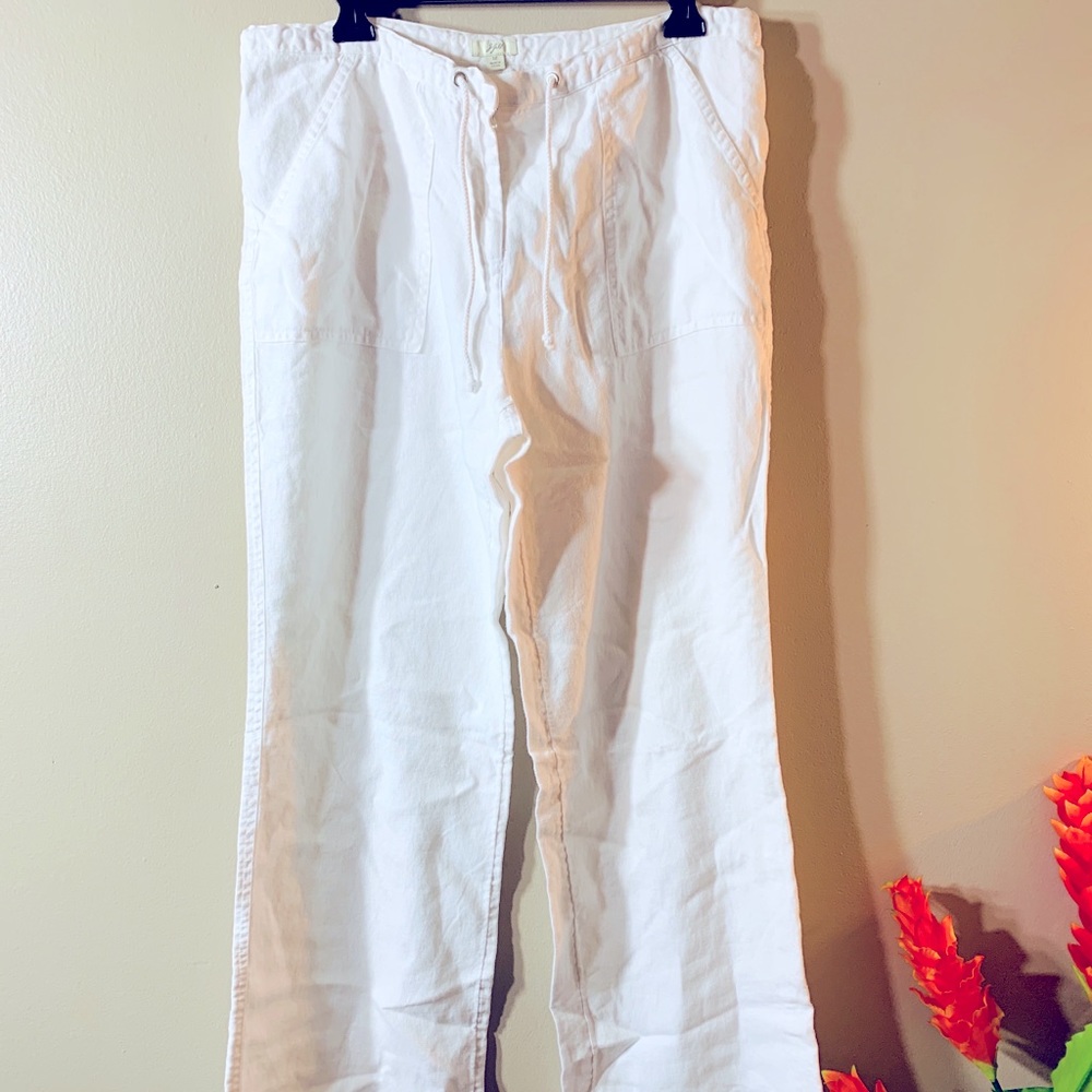 J. Jill white Linen White Panta